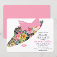 Floral Hat Brautparty Tee Party Einladung