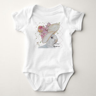 Floral Hat Bunny art Baby Anzug Strampler