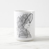 Floral Hat Lady Fine Art Ceramic Mug Kaffeetasse (Mittel)