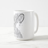 Floral Hat Lady Fine Art Ceramic Mug Kaffeetasse (VorderseiteRechts)