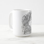 Floral Hat Lady Fine Art Ceramic Mug Kaffeetasse (Vorderseite Links)