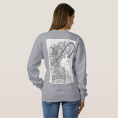 Floral Hat Lady Ink Illustration Sweatshirt (Schwarz voll)