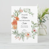 Floral hat meine Brautparty-Vorschlagskarten gefun Einladung (Stehend Vorderseite)
