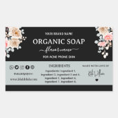 Floral hausgemachte Seife Etikett Rechteckiger Aufkleber (Vorderseite)