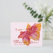 Floral Hawaii Hibiskus Vielen Dank für Ihre Hochze Postkarte (Stehend Vorderseite)