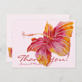 Floral Hawaii Hibiskus Vielen Dank für Ihre Hochze Postkarte (Vorne/Hinten)