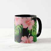 Floral Hawaiian Dark Tasse (VorderseiteRechts)
