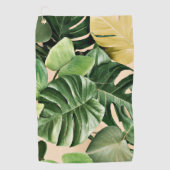 Floral/hawaiianisches/tropisches Blatt Golfhandtuch (Vorderseite)