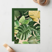 Floral/hawaiianisches/tropisches Blatt Mitteilungskarte (Vorderseite/Rückseite Beispiel)