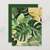 Floral/hawaiianisches/tropisches Blatt Mitteilungskarte (Vorne/Hinten)