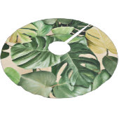 Floral/hawaiianisches/tropisches Blatt Polyester Weihnachtsbaumdecke (Schrägansicht)