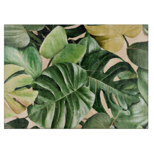 Floral/hawaiianisches/tropisches Blatt Schneidebrett (Vorderseite)