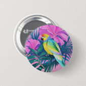 Floral/hawaiisch/tropisch/papagei Button (Vorne & Hinten)