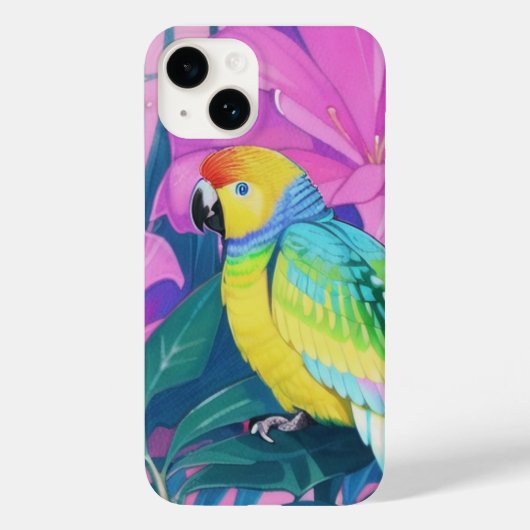 Floral/hawaiisch/tropisch/papagei Case-Mate iPhone Hülle (Rückseite)