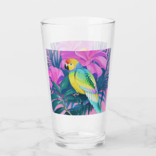 Floral/hawaiisch/tropisch/papagei Glas