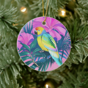 Floral/hawaiisch/tropisch/papagei Keramik Ornament