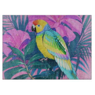 Floral/hawaiisch/tropisch/papagei Schneidebrett