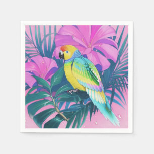 Floral/hawaiisch/tropisch/papagei Serviette