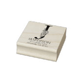 Floral Head Letter - J - Rücksendeadresse Monogram Gummistempel (Stempel)