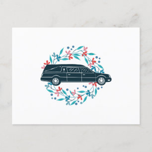 Floral Hearse Car Postkarte