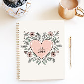 Floral Heart 2025 Monogramm Planer