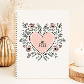 Floral Heart 2025 Monogramm Planer
