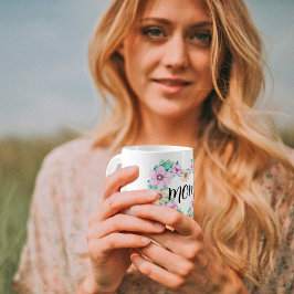 Floral Heart and bouquets with MOM text Mug Kaffeetasse
