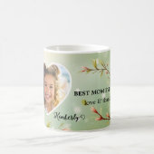 Floral Heart Best Mom Ever Photo Mug Kaffeetasse (Mittel)