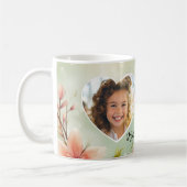 Floral Heart Best Mom Ever Photo Mug Kaffeetasse (Links)
