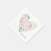 Floral Heart Birthday Serviette (Ecke)
