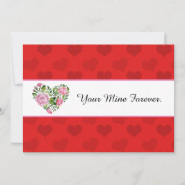 Floral Heart Bouquet Valentine Card Ankündigung