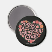 Floral Heart Crew Appreciation Gift Team Gratitude Magnet (Vorderseite/Rückseite)
