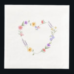 Floral Heart Dinner Napkins Serviette<br><div class="desc">Elegant floral dinner napkins designed for bridal showers,  baby showers,  garden parties,  and beautifully styled celebrations.</div>