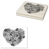 Floral Heart Doodle Gummistempel (Stempel)