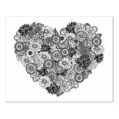 Floral Heart Doodle Gummistempel (Prägung)