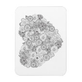 Floral Heart Doodle Magnet (Vertikal)