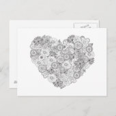 Floral Heart Doodle Postkarte (Vorne/Hinten)