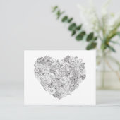 Floral Heart Doodle Postkarte (Stehend Vorderseite)