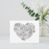 Floral Heart Doodle Postkarte (Stehend Vorderseite)