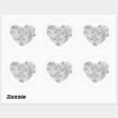 Floral Heart Doodle Runder Aufkleber (Blatt)