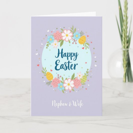 Floral Heart Easter Card Karte (Vorderseite)