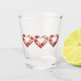Floral Heart Pattern Glass Schnapsglas