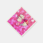 Floral Heart Pink Bokeh Serviette (Ecke)