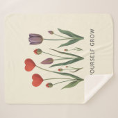 Floral Heart Tulips Let Yourself Grow Quote Sherpadecke (Vorderseite (Horizontal))