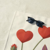 Floral Heart Tulips Let Yourself Grow Quote Strandtuch (Beispiel)