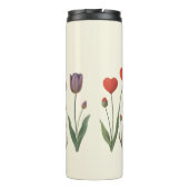 Floral Heart Tulips Let Yourself Grow Quote Thermosbecher (Rückseite)