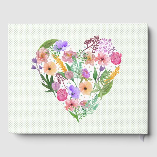 Floral Heart Wedding Gästebuch (Rückseite)