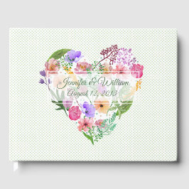 Floral Heart Wedding Gästebuch