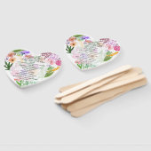 Floral Heart Wedding Program Fan Fächer (Non-assembled)