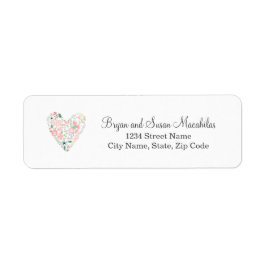 Floral Heart Wedding Return Address Label